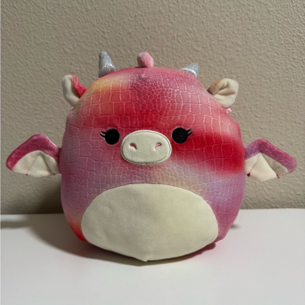 8” Pink and orange Dragon Squishmallow